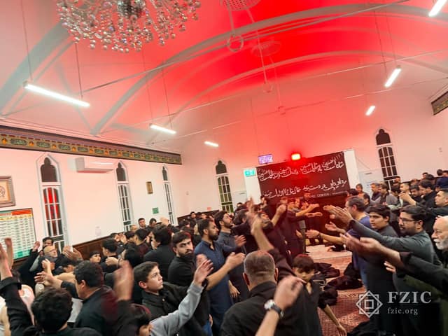 A photograph from Muharram 2026 at the Fatima Zahra Imamia Centre.