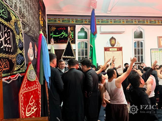 A photograph from Muharram 2026 at the Fatima Zahra Imamia Centre.